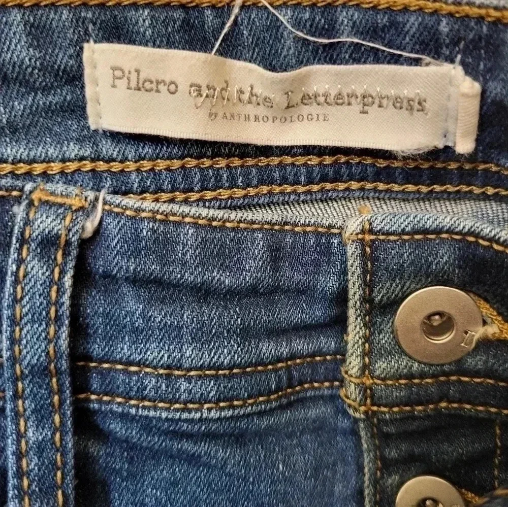 Pilcro and the Letterpress Anthropologie Relaxed Straight Red Stripes Jeans(26)